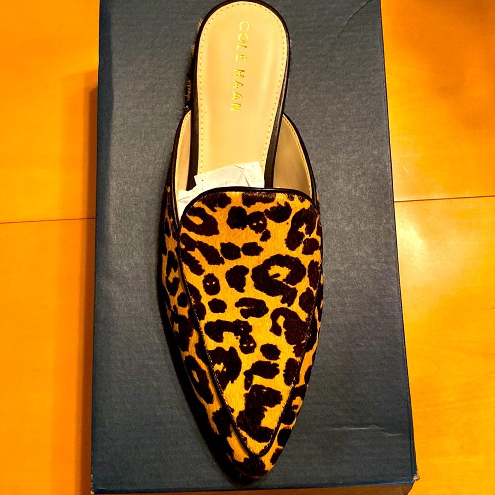 Coke Haan  Piper Mule Ocelot Calf Hair  Size 7.5 New